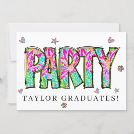 * Cualquier Invitación DIY Garabato Evento Graduad