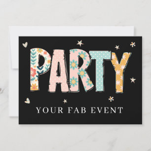 * Cualquier INVITACIÓN DIY NEÓN de FIESTA Evento C