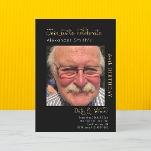 Cualquier invitación negra de cumpleaños de edad