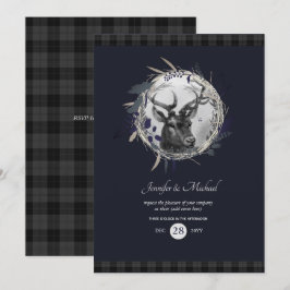 Cualquier invitación - Tartán gris azulado con cie