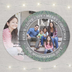 Cualquier Navidad de texto verde y madera 2 foto r