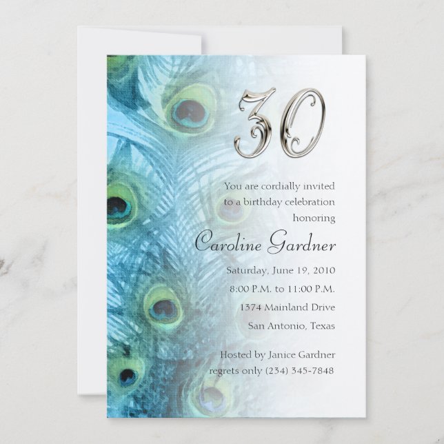 Cualquier número Invitación de cumpleaños (Anverso)