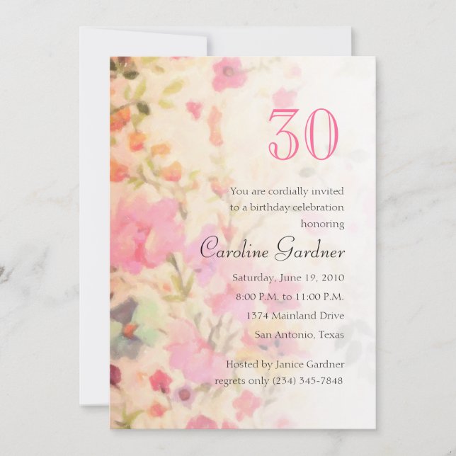 Cualquier número Invitación de cumpleaños (Anverso)