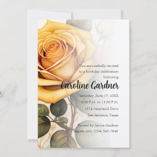 Cualquier número Invitación de cumpleaños Rosas Am