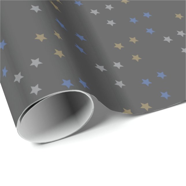 Cualquier Ocasión Papel De Envoltura Gris Con Patr (Esquina del rollo)