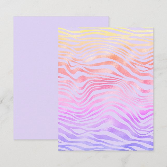 Cualquier ocasión Tarjeta blanca de rayas de cebra (Anverso / Reverso)