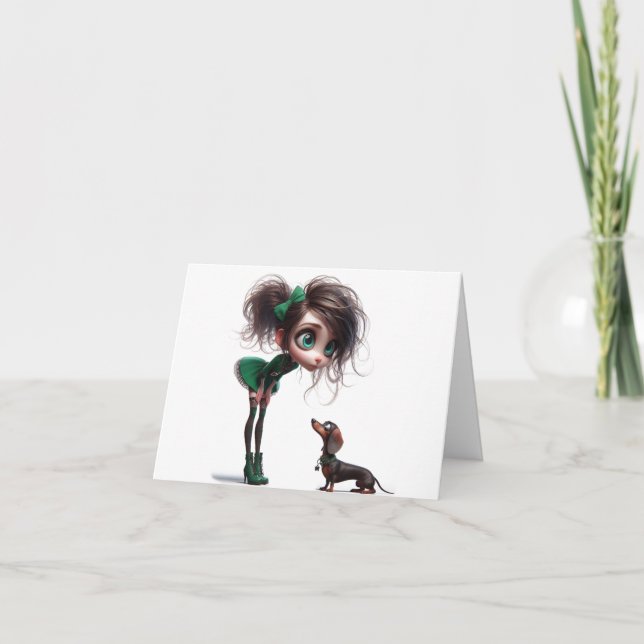 Cualquier Ocasión Tarjeta Dachshund Animada (Anverso)