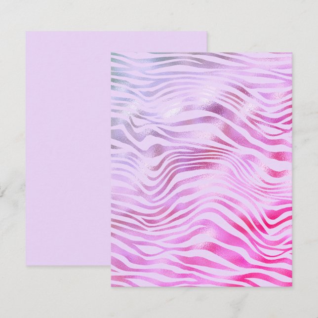 Cualquier Ocasión Tarjeta de rayas de cebra hologr (Anverso / Reverso)