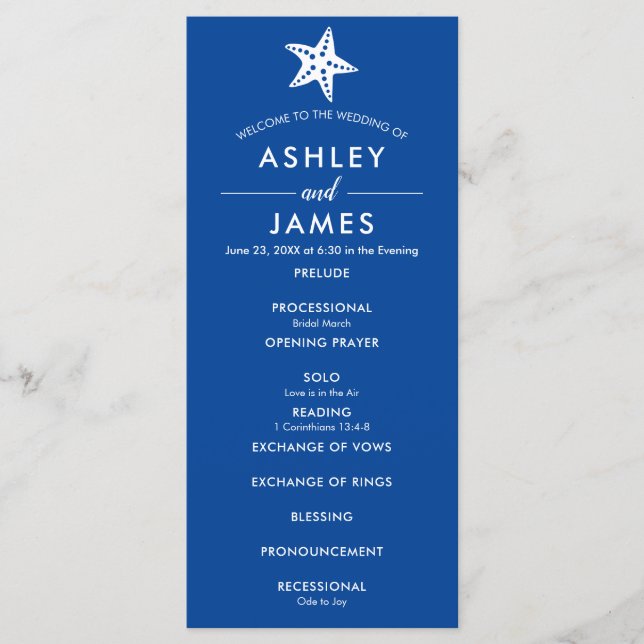 Cualquier programa de ceremonias de Boda de Starfi (Anverso)