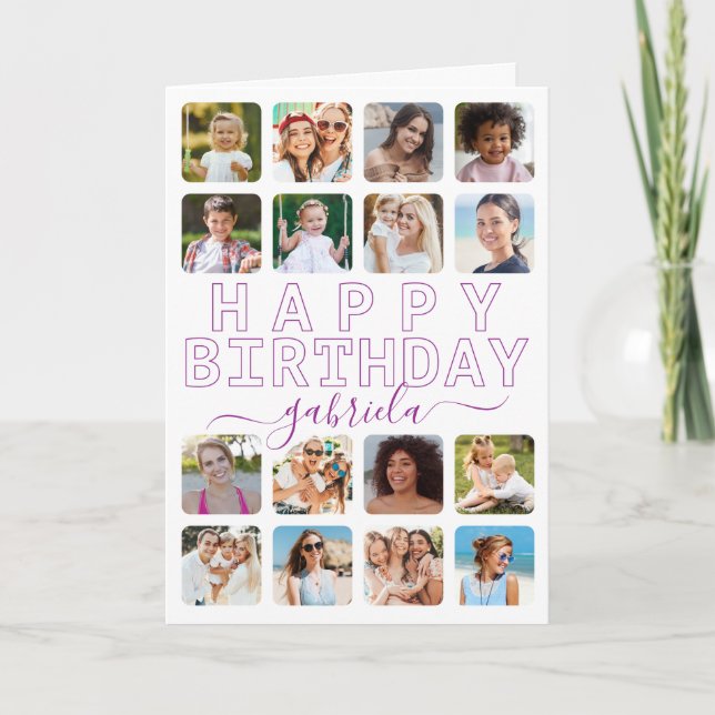 Cualquier tarjeta de cumpleaños de 16 Collages de  (Anverso)