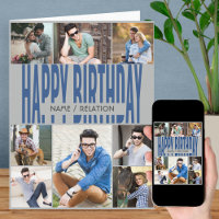 Cualquier tarjeta de cumpleaños gris azul de Colla