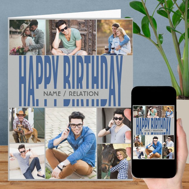 Cualquier tarjeta de cumpleaños gris azul de Colla (Subido por el creador)