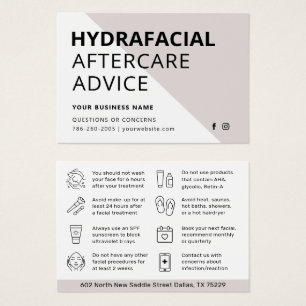 Cualquier Tarjeta de Instrucciones HidraFacial Aft