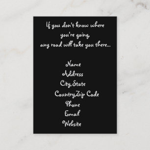 Cualquier tarjeta de negocios de carretera