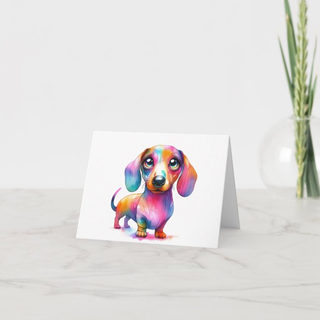 Cualquier tarjeta de ocasión Pastel Dachshund (Anverso)