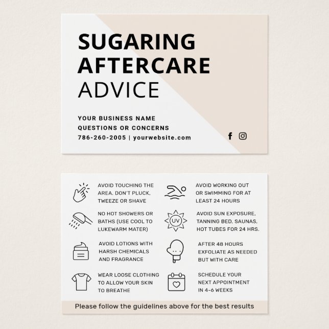 Cualquier tarjeta de postcuidado para la extracció (Anverso y reverso)