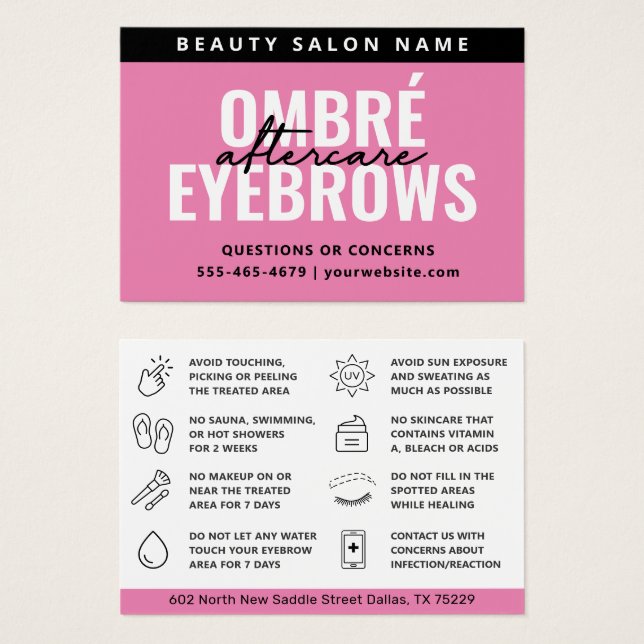 Cualquier tarjeta de postre color Ombre Polvo Brow (Anverso y reverso)