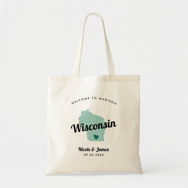 Cualquier Tote de la bolsa de bienvenida del Boda  (Frente)