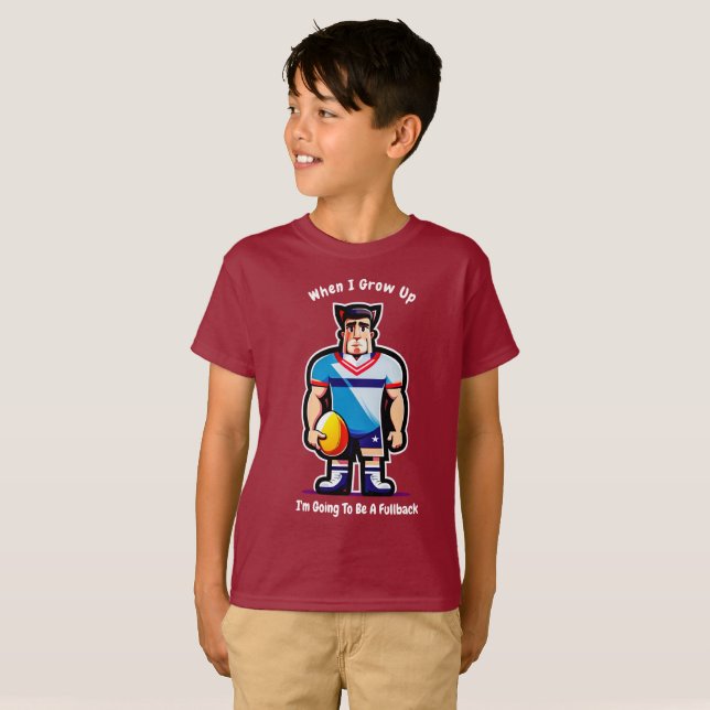 Cuando crecí - Camiseta de rugby para niños (Anverso completo)