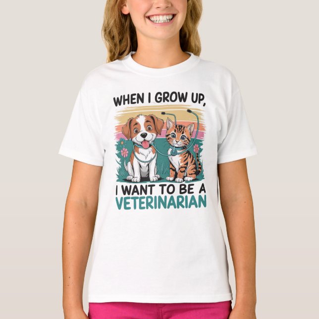 Cuando crezca quiero ser camiseta veterinaria (Anverso)