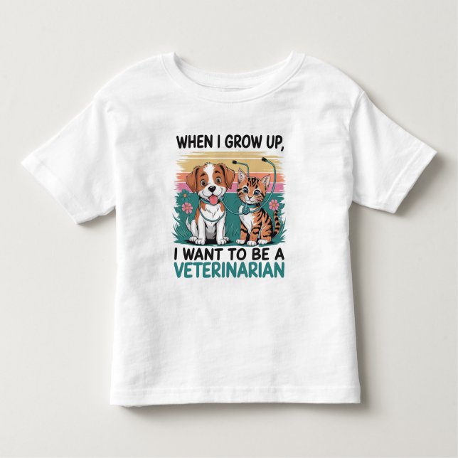 Cuando crezca quiero ser camiseta veterinaria (Anverso)