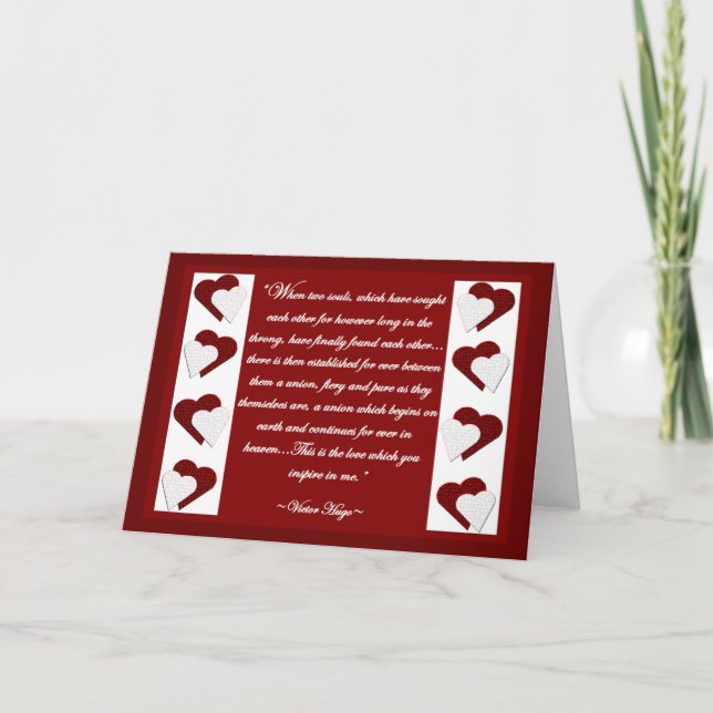 Cuando dos almas… Tarjeta de felicitación de la (Anverso)