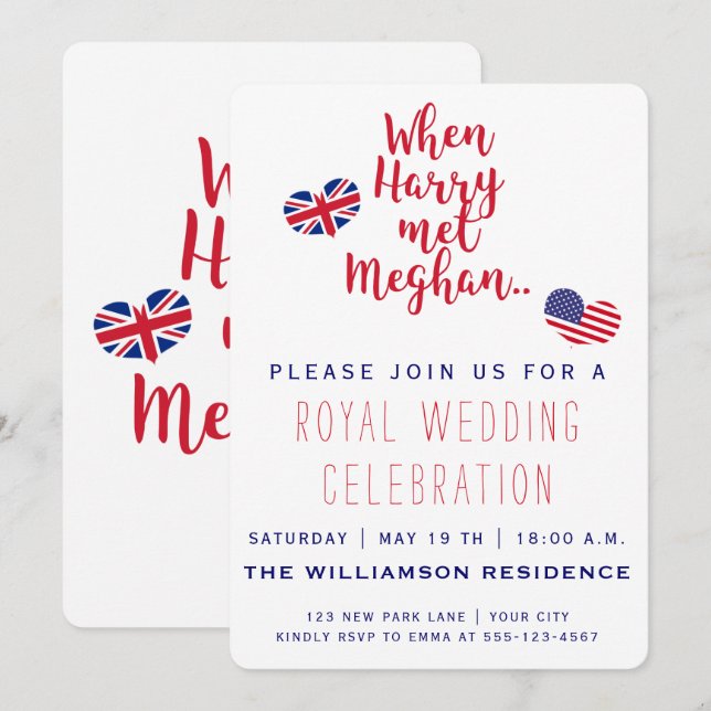 Cuando Harry conoció a Meghan | Invitación a la bo (Anverso / Reverso)