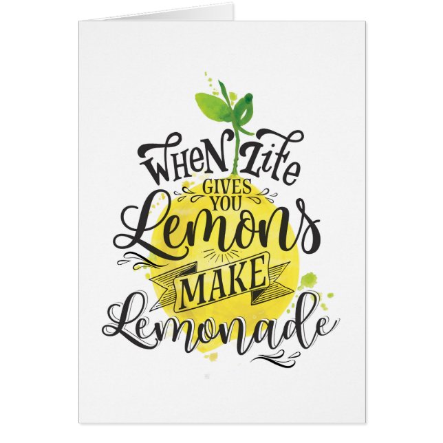 "Cuando la vida le da los limones, haga tarjeta de (Frente)