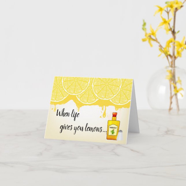 Cuando la vida te da limones - tarjeta en blanco (flor amarilla)