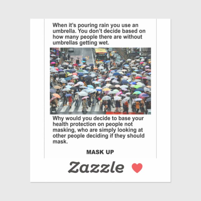 Cuando llueva, use un paraguas pegatina de vinilo (Hoja)