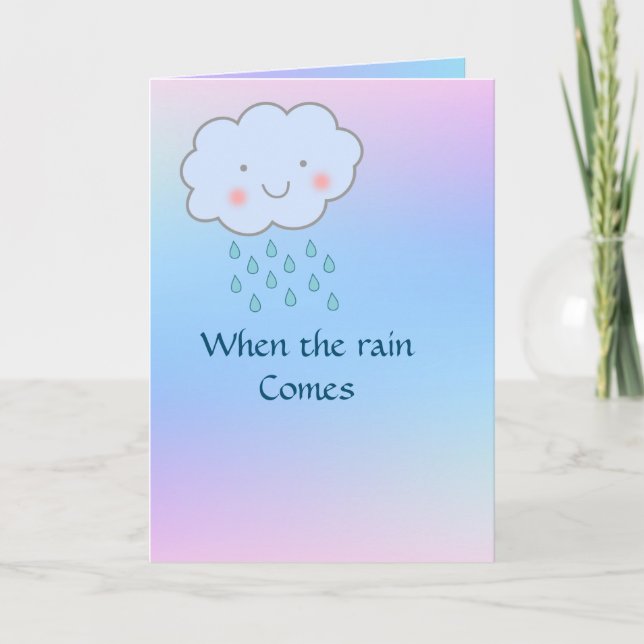 Cuando llueve la tarjeta de felicitación acuarela (Anverso)