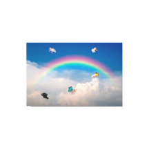 Cuando los cerdos vuelan a la impresión de lienzo 