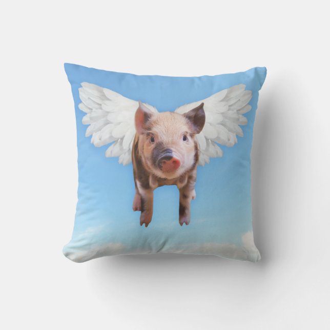 Cuando los cerdos vuelan con almohada cuadrada y c (Anverso)