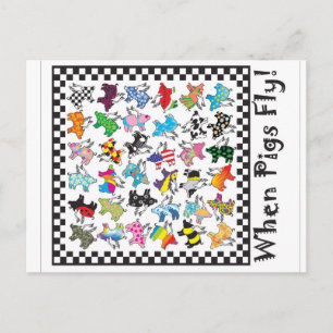 Cuando los cerdos vuelan la postal