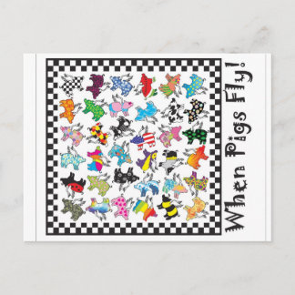 Cuando los cerdos vuelan la postal