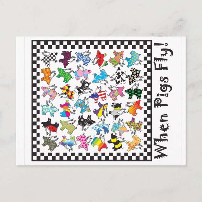 Cuando los cerdos vuelan la postal (Anverso)