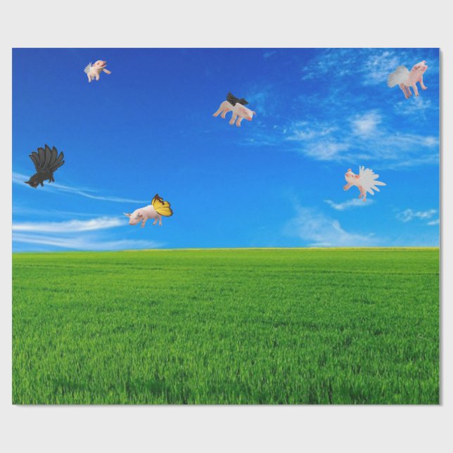 Cuando los cerdos vuelan sobre papel de ajuste (Superficie plana)