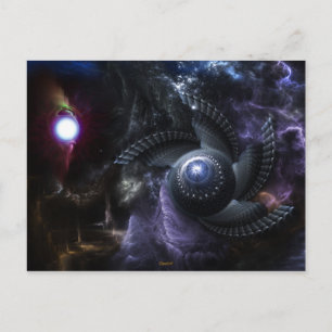 Cuando los universos chocan con la postal de arte 
