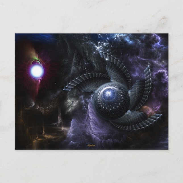 Cuando los universos chocan con la postal de arte  (Anverso)
