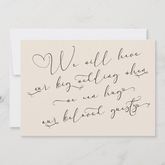 Cuando Podamos Abrazar Tarjeta De Boda Aplazada Co (Anverso)