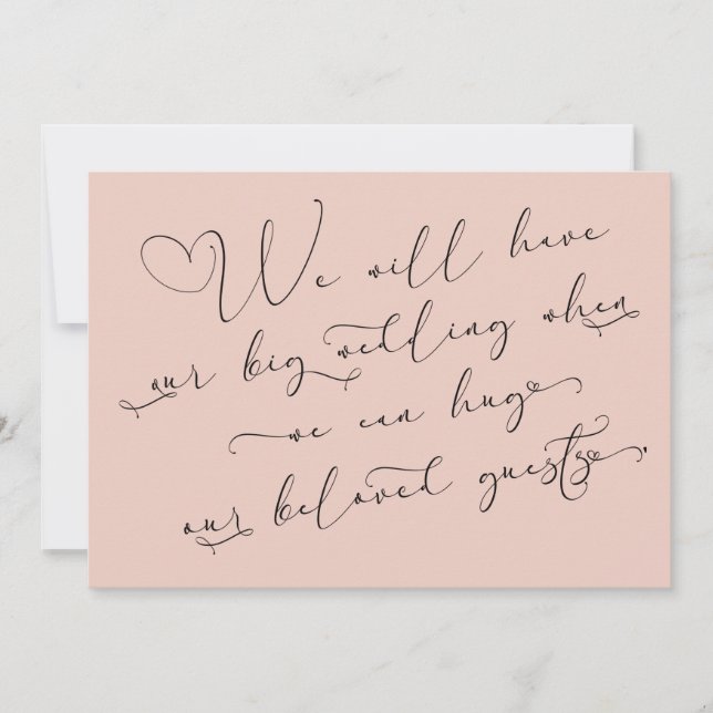 Cuando podemos abrazar la tarjeta Rubor Boda pospu (Anverso)