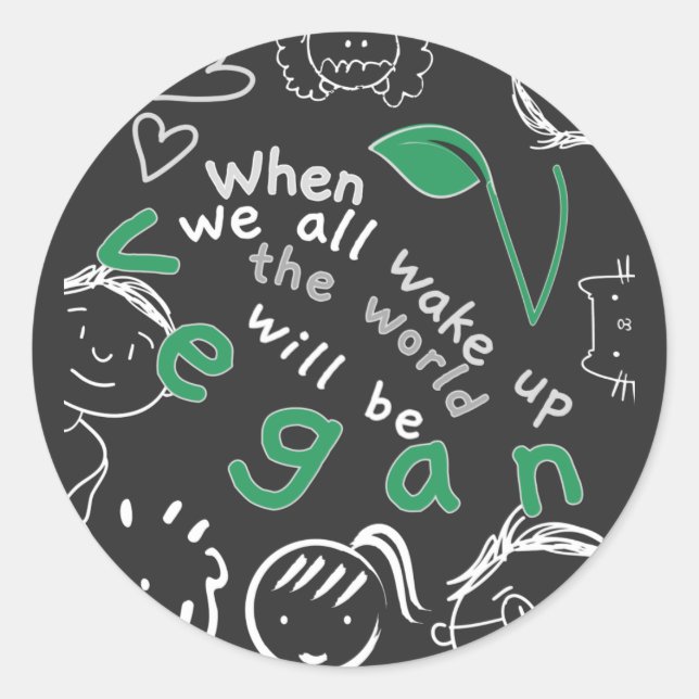 Cuando Todos Despertemos - Pegatinas Vegan (Anverso)