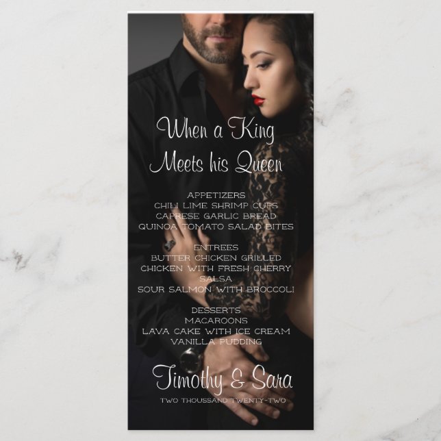 Cuando un rey conoce el menú de su reina (Anverso)