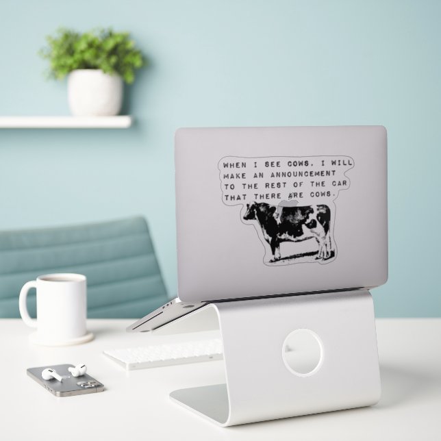 Cuando veo Pegatina de vinilo de corte Personaliza (Ordenado portátil  en el escritorio)