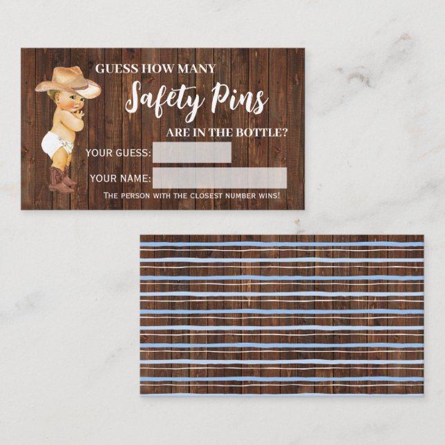 Cuántas tarjetas de juego Baby Shower de Cowboy Pi (Anverso / Reverso)