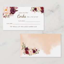Cuántas tarjetas de juego Corks Marsala Bridal Sho