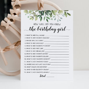 ¿Cuánto conoces a la tarjeta de juego de la cumple