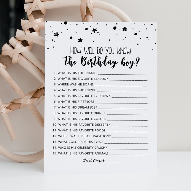 ¿Cuánto conoces la tarjeta de juego del cumpleañer (Subido por el creador)