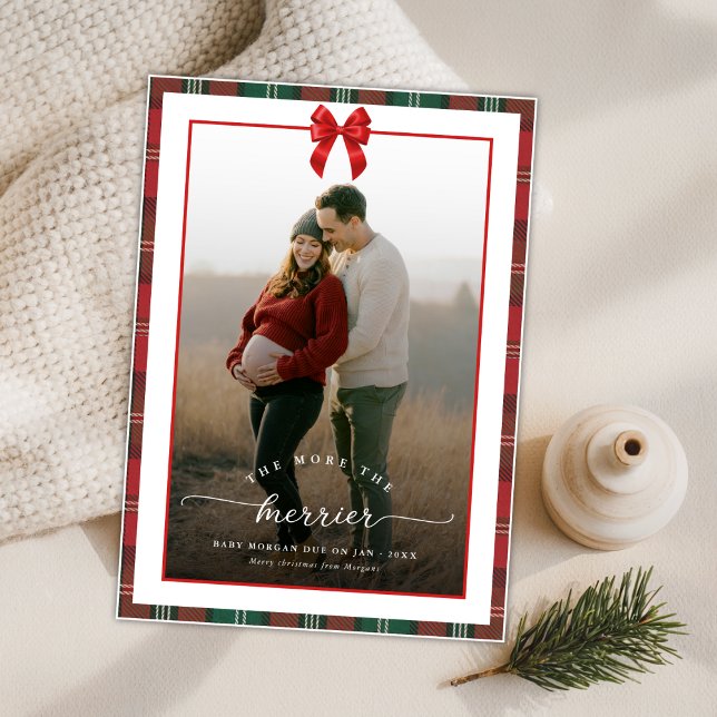 Cuanto Más Mejor Plaid Bow Navidad Embarazo (Subido por el creador)