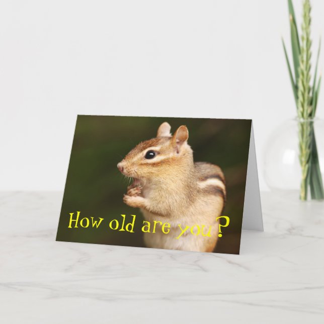 ¿Cuántos Años Tienes? Tarjeta de cumpleaños Chipmu (Anverso)